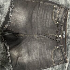 Judy Blue Charcoal Frayed Hem Jean Shorts